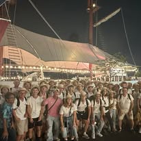 School group on a dinner cruise in Bangkok