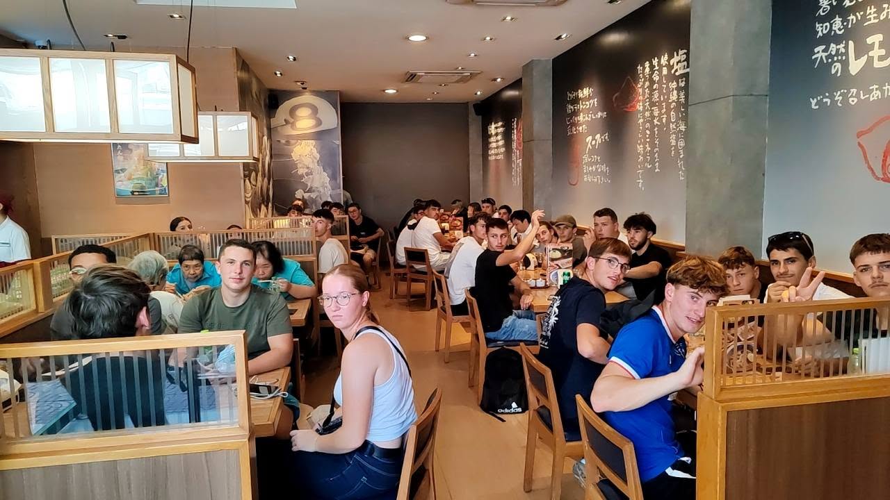 School group in a Bangkok restaurant